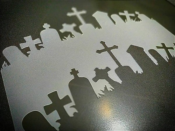 Stencil Cemitério / Zumbi para aerografias