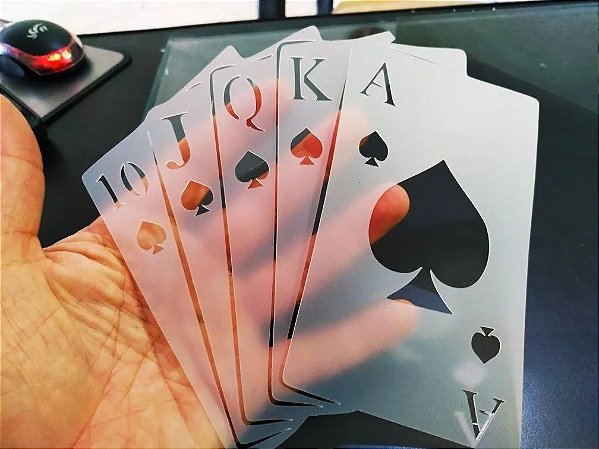 Stencil Cartas de Baralho para Aerografias e Pinturas