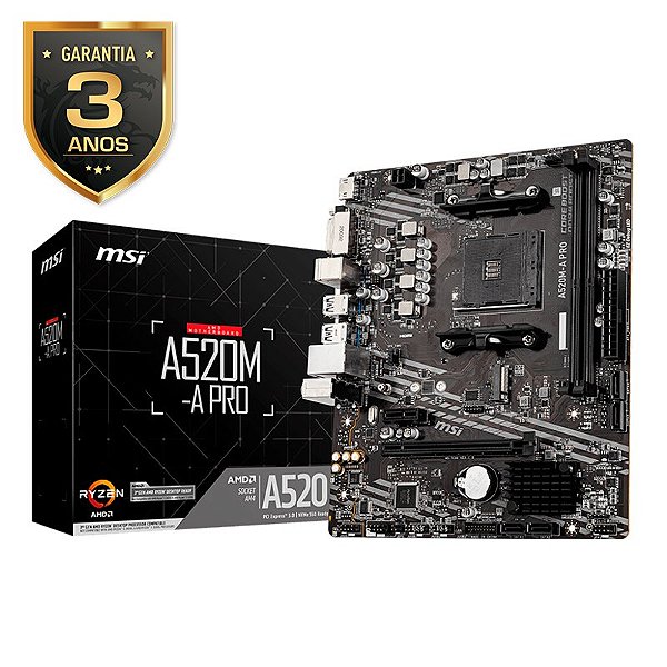 Placa Mãe MSI A520m - A PRO - Am4 Ddr4 - 11671