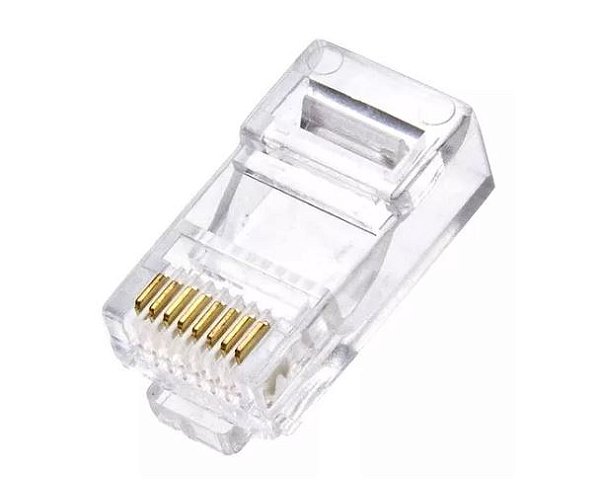 Conector De Rede Cabo Plug Rj45 Cat5 Ethernet - 0243