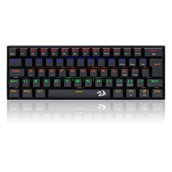 TECLADO REDRAGON LAKSHMI 60% RAINBOW SWITCH BLACK - 12972