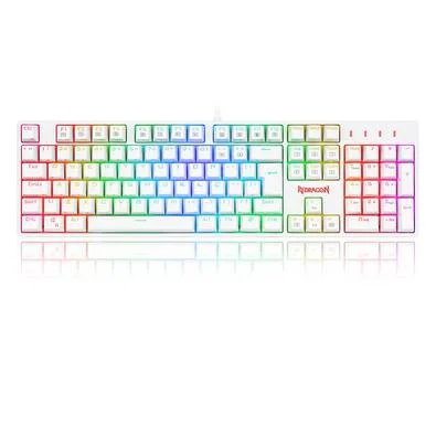 TECLADO MECANICO GAMER REDRAGON SURARA PRO RGB BRANCO SWITCH BLUE K582W - 13048