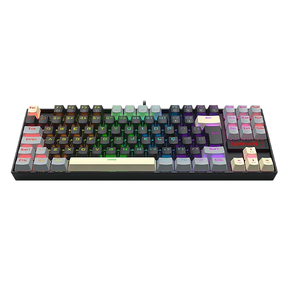 TECLADO MECANICO REDRAGON KUMARA PRETO/CINZA DUST PROOF RGB USB ABNT2 SWITCH BROWN - 13530