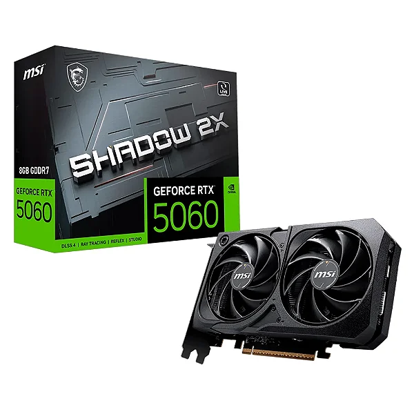 PLACA DE VIDEO 8GB RTX 5060 MSI SHADOW 2X OC 128BITS GDDR7 - 13580