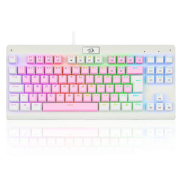 TECLADO REDRAGON DARK AVENGER ROSA/BRANCO USB ABNT2 RGB SWITCH BROWN - 13704