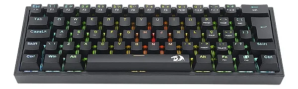 TECLADO REDRAGON FIZZ PRO WIRELESS/BT 60% ABNT2 RGB SWITCH BLUE K616RGB - 13705