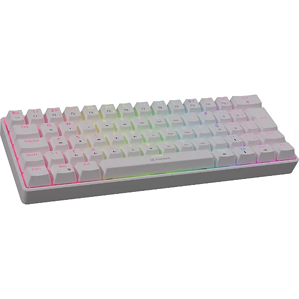 TECLADO FORTREK GRAVITY AIR 65 WIRELESS/BLUETOOTH RAINBOW SWITCH MARROM BRANCO - 13746