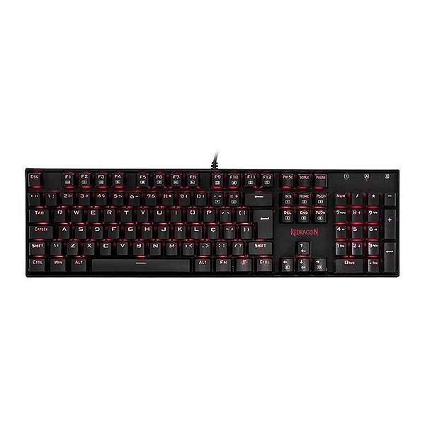 TECLADO REDRAGON MITRA LED SINGLE COLOR ABNT2 SWITCH BROWN - 13821