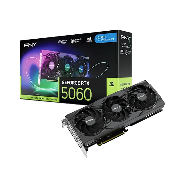 PLACA DE VIDEO 8GB RTX 5060 PNY TRIPLE FAN ARGB GDDR7 128BITS - 13876
