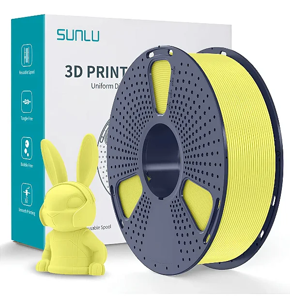 Filamento PLA Sunlu 3D 1.75mm 1kg Amarelo Limão