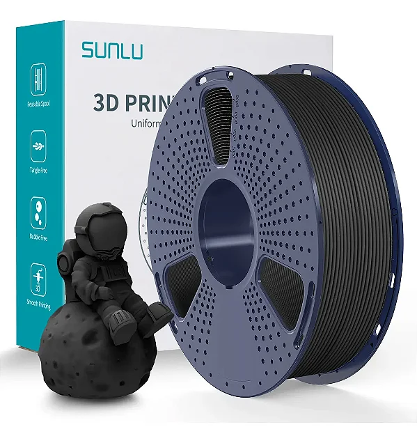 Filamento 3d Sunlu Pla Fosco 1.75mm 1kg Preto Matte