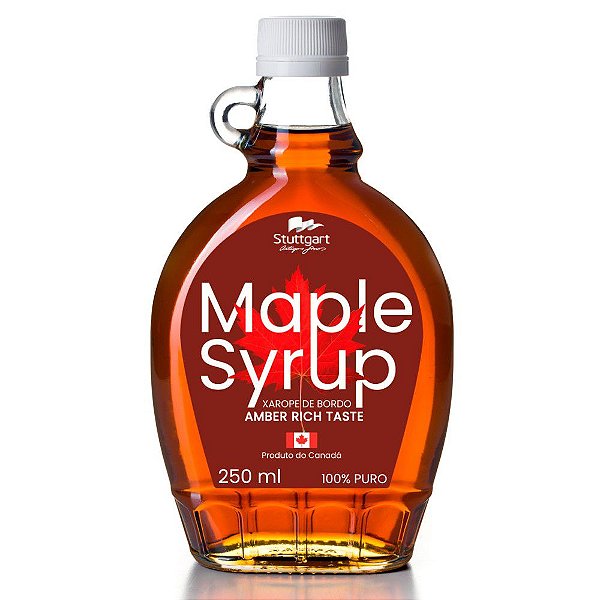 Xarope De Bordo Canadense Maple Syrup Tradicional 250Ml Amber Rich Taste 100% Puro