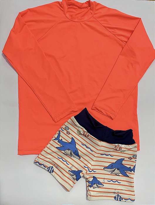 conjunto camisa UV + sunga shortinho