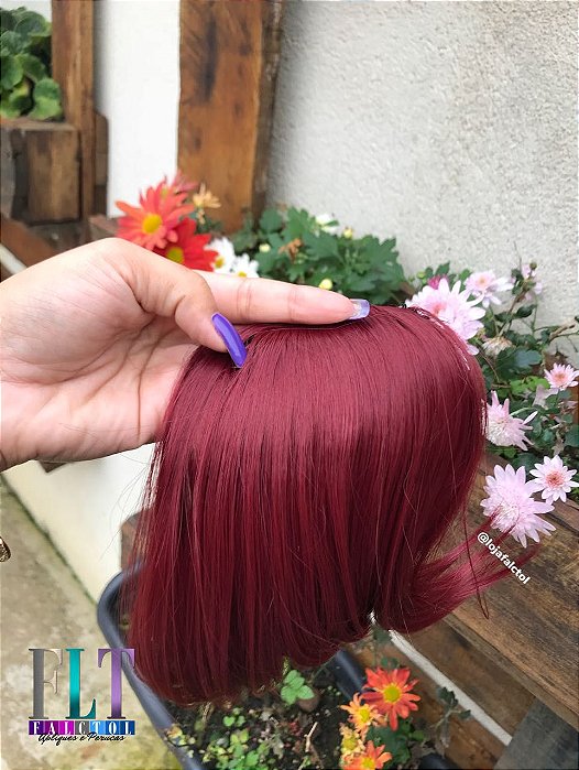 Aplique franja com tic tac vermelho cereja
