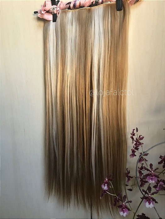 Aplique tic tac loiro dourado com luzes douradas 60cm