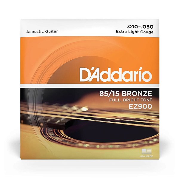 Encordoamento para Violão em Aço D'Addario .010 Bronze EZ900-B