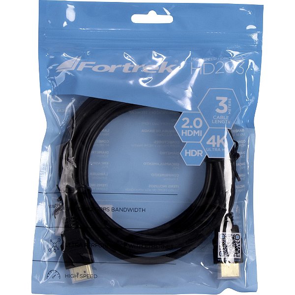 Cabo HDMI Fortrek 2.0 4K 3M HD203