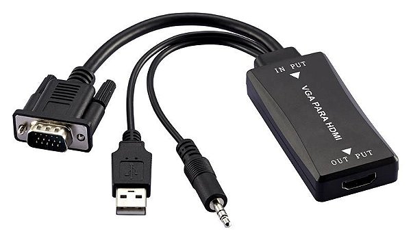 Conversor Multilaser VGA M x HDMI F c/ Audio WI280