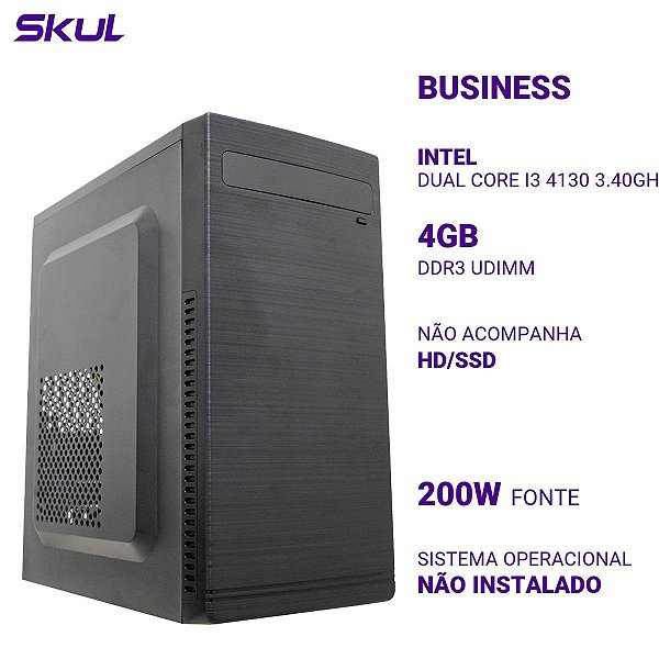 Computador Business B300 Dual Core I3 4130 3.40ghz Mem 4gb Ddr3 Sem Hd/ssd Fonte 200w