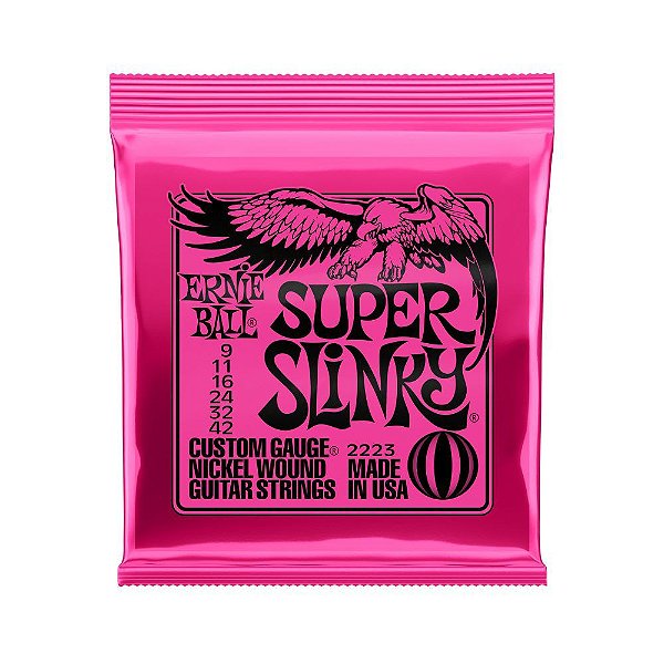 Encordoamento Para Guitarra Ernie Ball .009-.042 Super Slinky