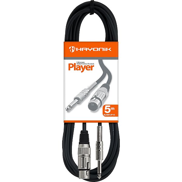 Cabo para Microfone Hayonik Player XLR(F) X P10 5m Preto