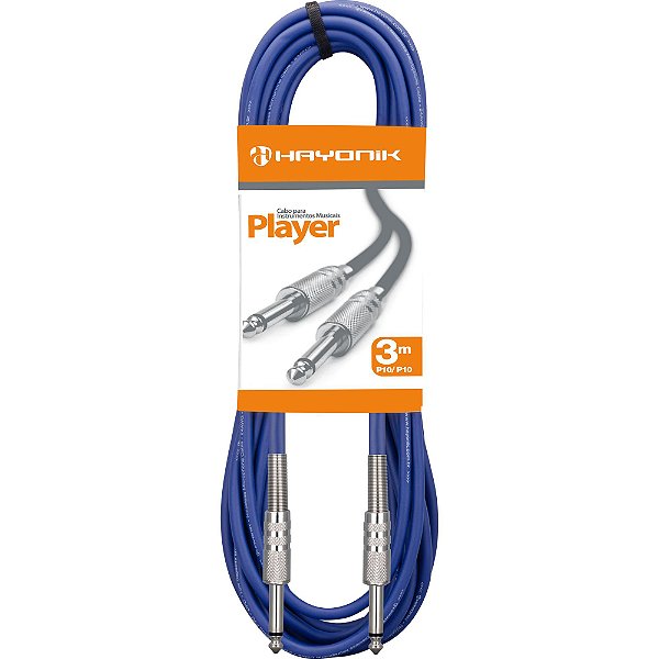 Cabo para Instrumentos Hayonik Player P10 x P10 3m Azul