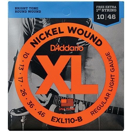 Encordoamento Para Guitarra D'addario EXL110-B Regular Light .010-.046