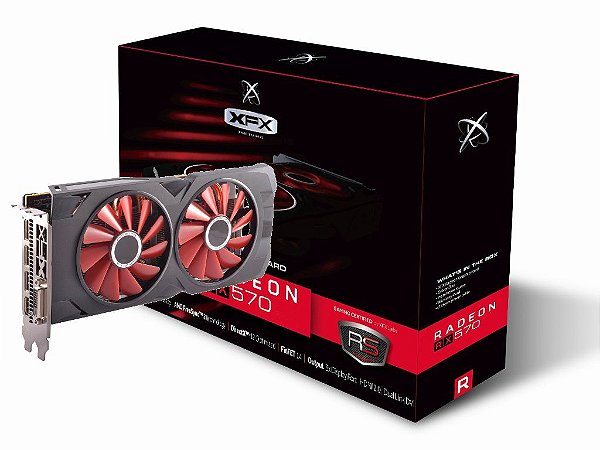 Placa de Vídeo AMD XFX RADEON RX 570 4GB RS XXX ED OC+ DDR5 1284Mhz RX-570P4DFD6