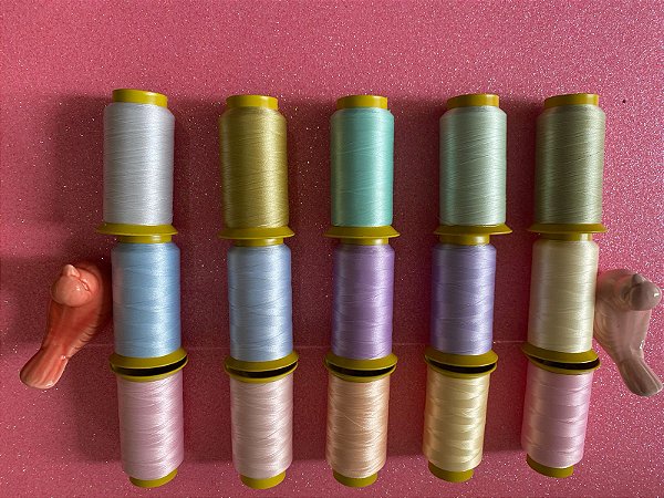 KIT 15 LINHAS BORDADO SETTA TONS PASTÉIS - 1000 METROS