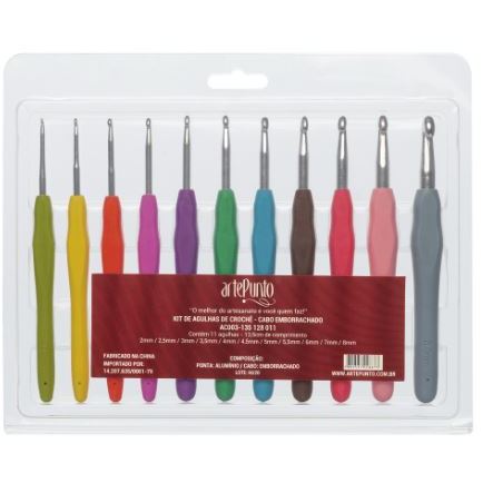Kit com 11 Agulhas de Crochê com cabo emborrachado AC003 - artePunto