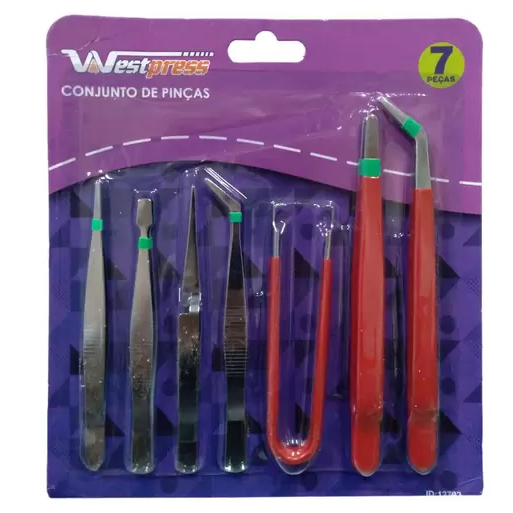 Conjunto de Pinças Profissional c/ 7 unidades - Westpress