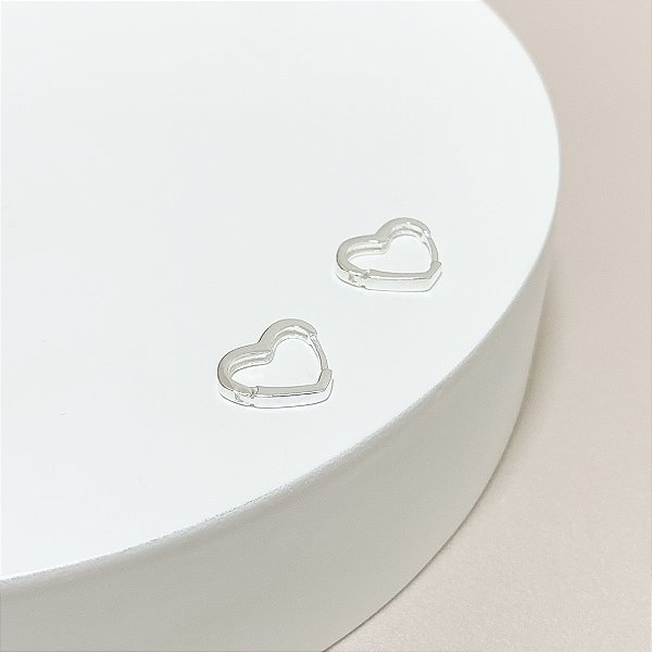 Argola Articulada de Coração Prata 925