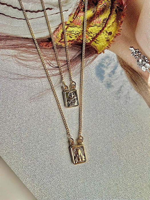 Escapulário de Nossa Senhora do Carmo P Folheado a Ouro