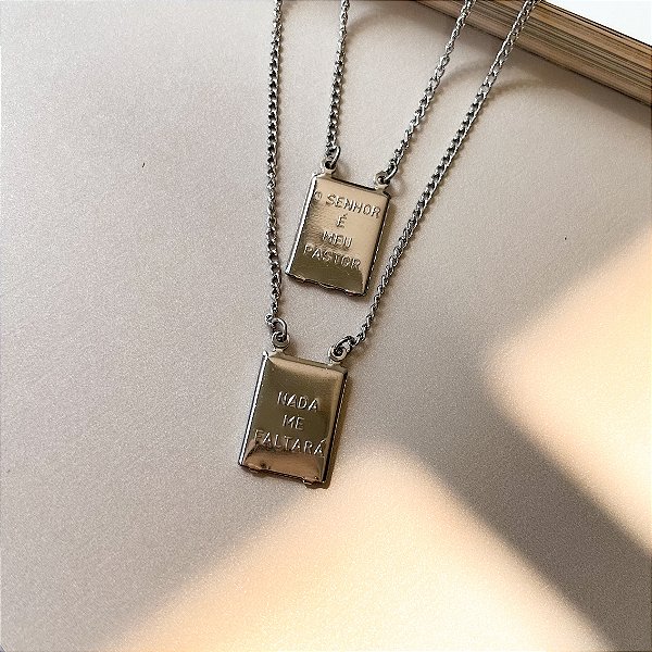 Escapulário O Senhor é o meu Pastor em Aço Inox