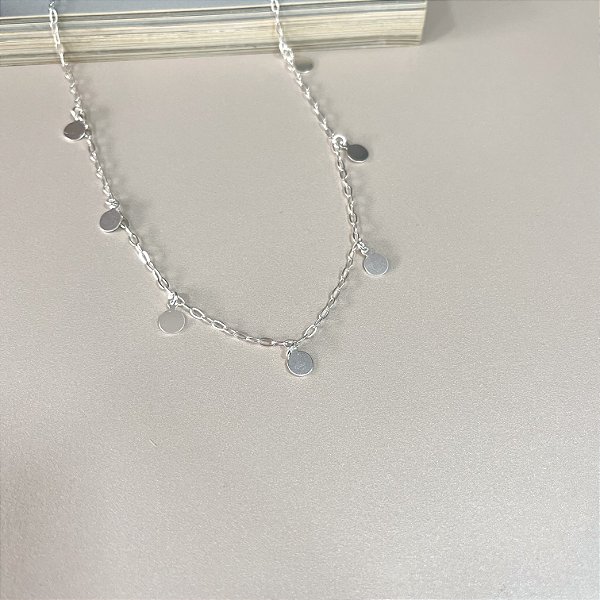 Colar com Medalhas Lisas em Prata 925