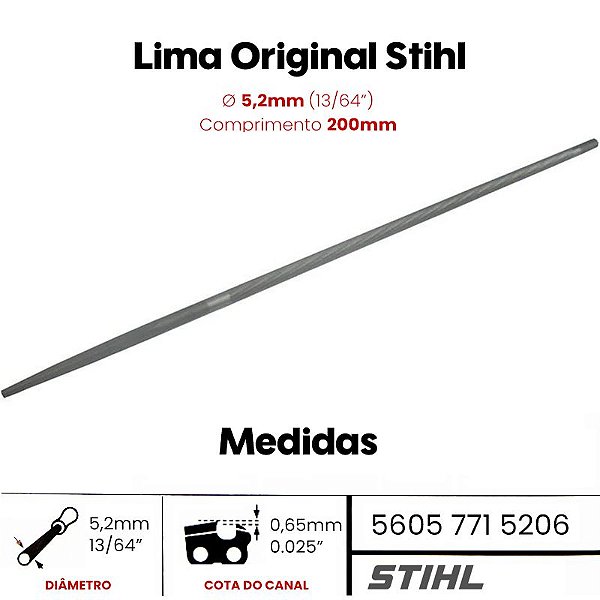 Lima Redonda Motosserra Stihl - 5.2 x 200mm