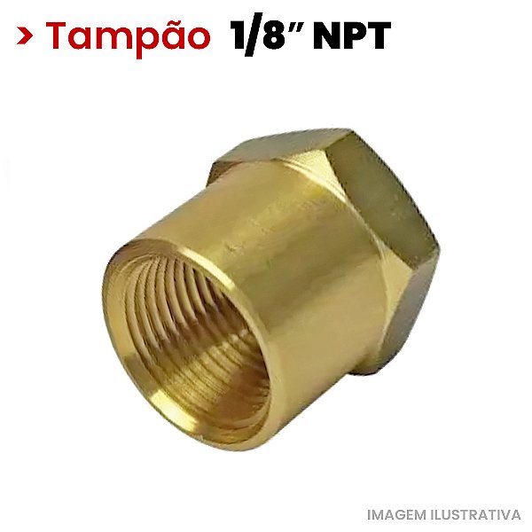 Plug/Tampao Latao Femea - 1/8 NPT (000919 - 722301) - Kimotor Eletromecânica