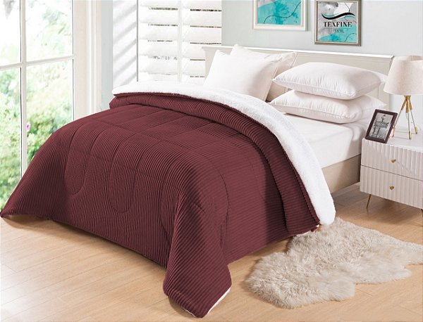 Coberdrom casal Queen 2.20 x2.40 dupla face Vinho