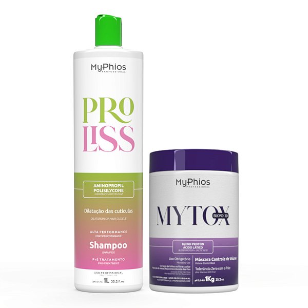 Kit Redutor de volume -  Mytox BLOND 1Kg + Shampoo Pré Tratamento 1L MyPhios Professional