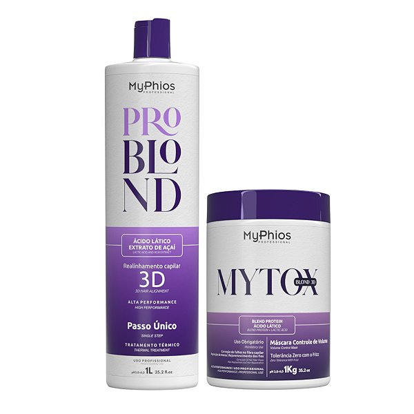 Kit  Realinhamento ProBlond 1L Passo Único + MYTOX Blond 1Kg MyPhios Professional