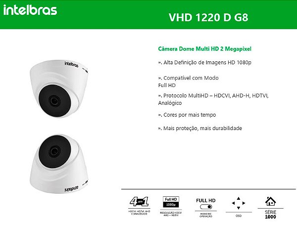 INTELBRAS CAM DOME VHD 1220 FULL HD G8 4560089