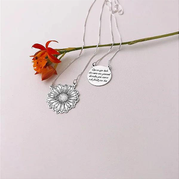 Escapulário em Prata925 - Girassol