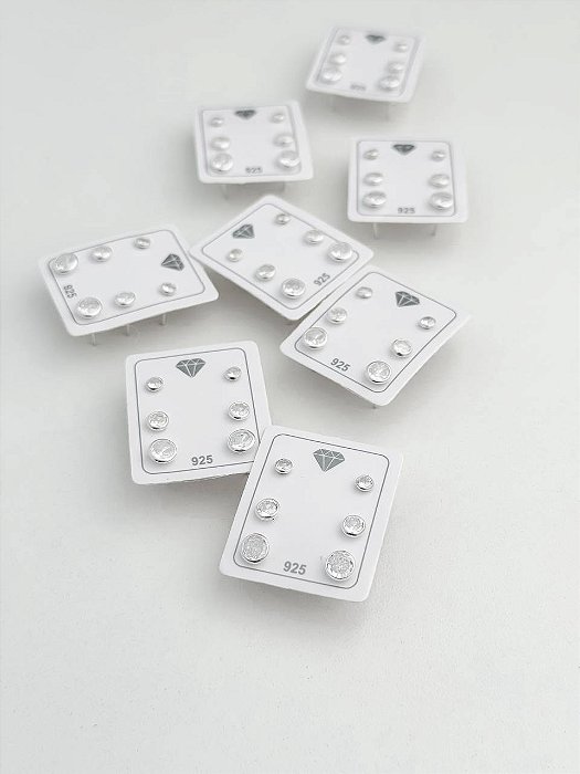 Brinco em prata925 - Trio cravejado Inglesa