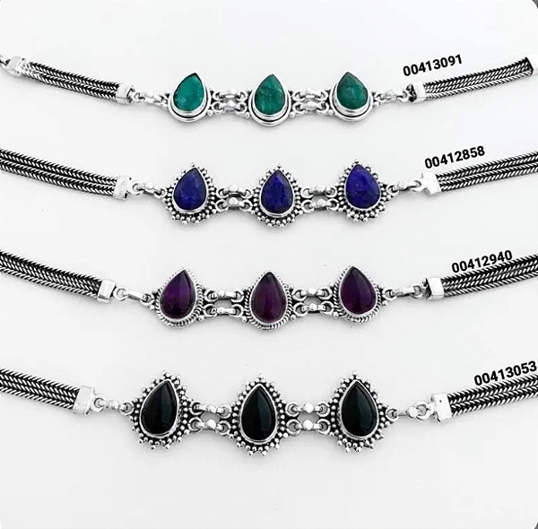 Pulseira em prata925 - Na pedra natural