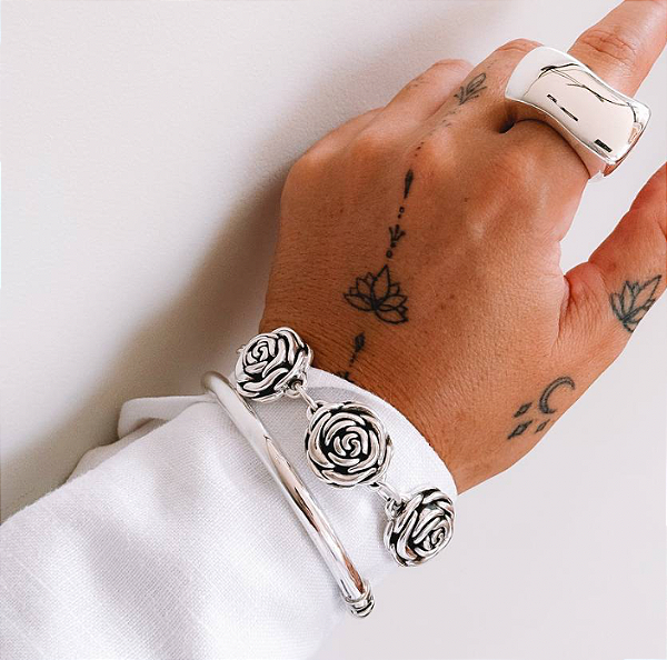 Pulseira em Prata925 - Rosas
