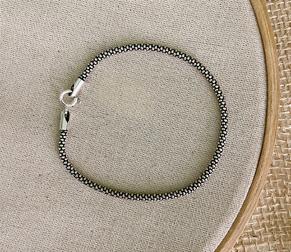 Pulseira em Prata925 - Pipoca Fina