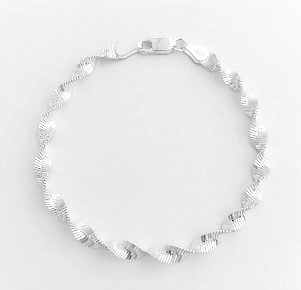 Pulseira em Prata925 -  Laminada Torcida