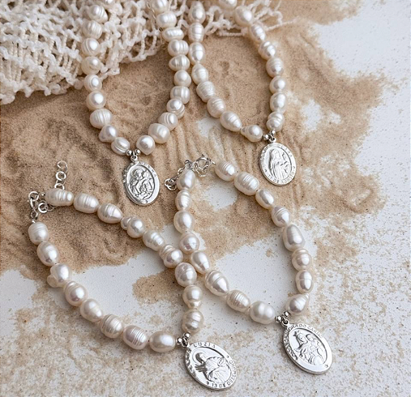 Pulseira em Prata925 - Pérola Água Doce com Pingente