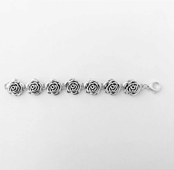 Pulseira em Prata925  de Rosas em Eletroformação