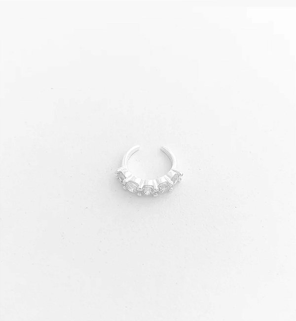 Piercing em Prata925 -  Fake com Zircônias Redondas